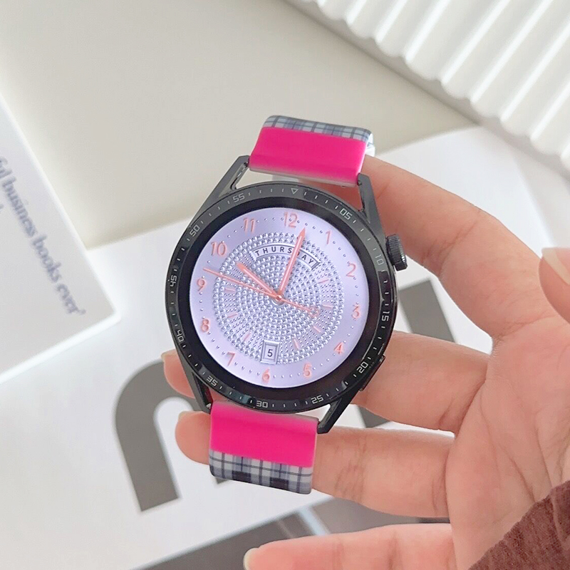 JK格子硅胶格纹新款GT4适用gt华为GT3手表watch4pro表带荣耀Magic - 图0