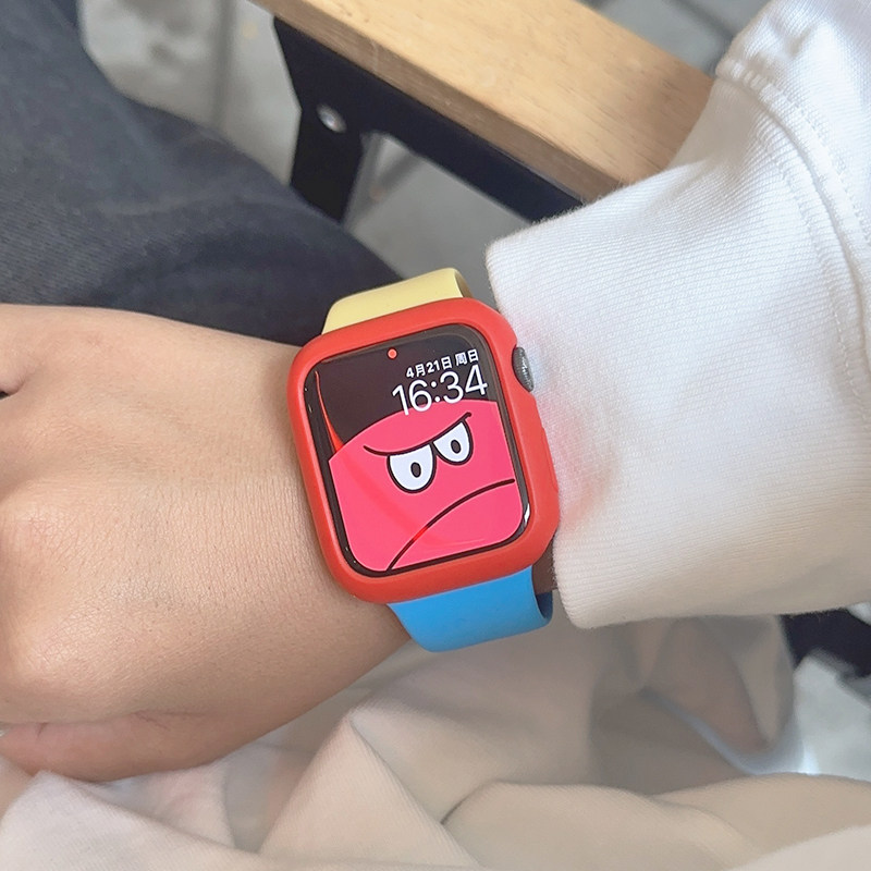 拼色硅胶iwatch表带运动保护壳se适用s9苹果applewatch手表s8新款,淘宝优惠券,粉丝福利购,淘宝优惠卷