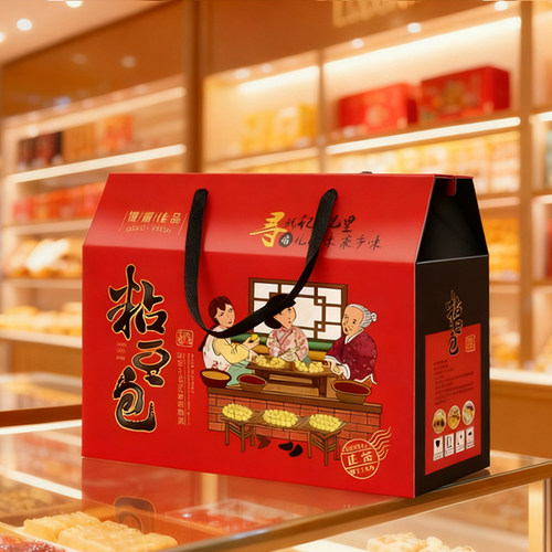 年糕粘豆包礼盒新款馒头纸箱土特产食品包装挂面大米杂粮礼品盒 - 图1