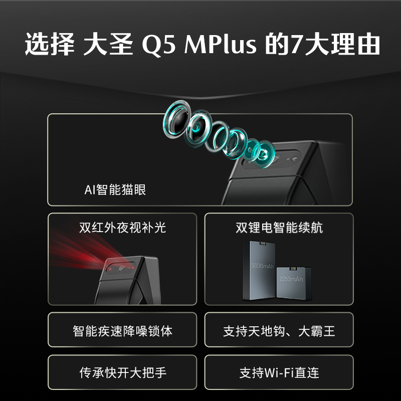 德施曼智能门锁密码锁指纹锁全自动可视猫眼智能锁Q5MPlus - 图0