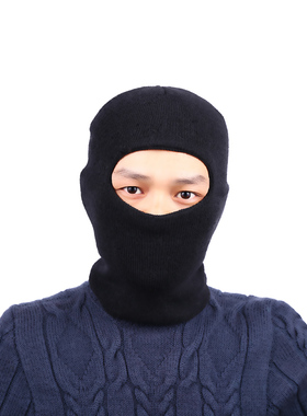 面罩三孔单孔双层加厚包头护脸防风寒护头露嘴露眼帽保暖骑行头套