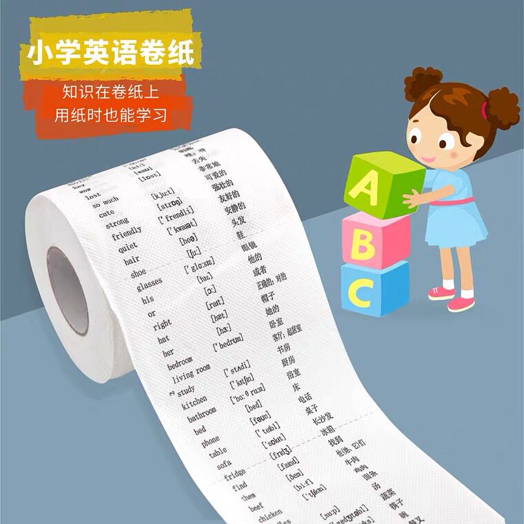 初中高中小学生词汇英文卷纸印花英语单词卫生纸学霸厕纸纸巾学习