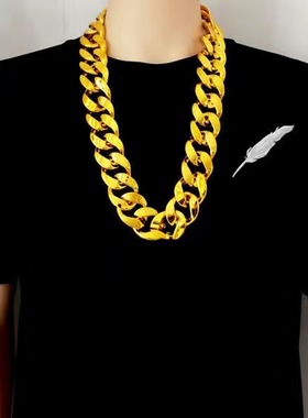 塑料大金链子仿真夸张粗项链网红社会人直播间道具搞笑表演出气氛