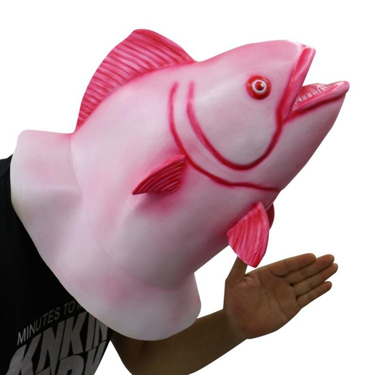 抖音同款沙雕怪怪鱼面具万圣节鱼类舞会绿鱼搞笑头套动物演出