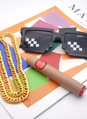 蛋仔派对搞怪墨镜沙雕搞笑网红像素马赛克眼镜蹦迪耍酷个性太阳镜