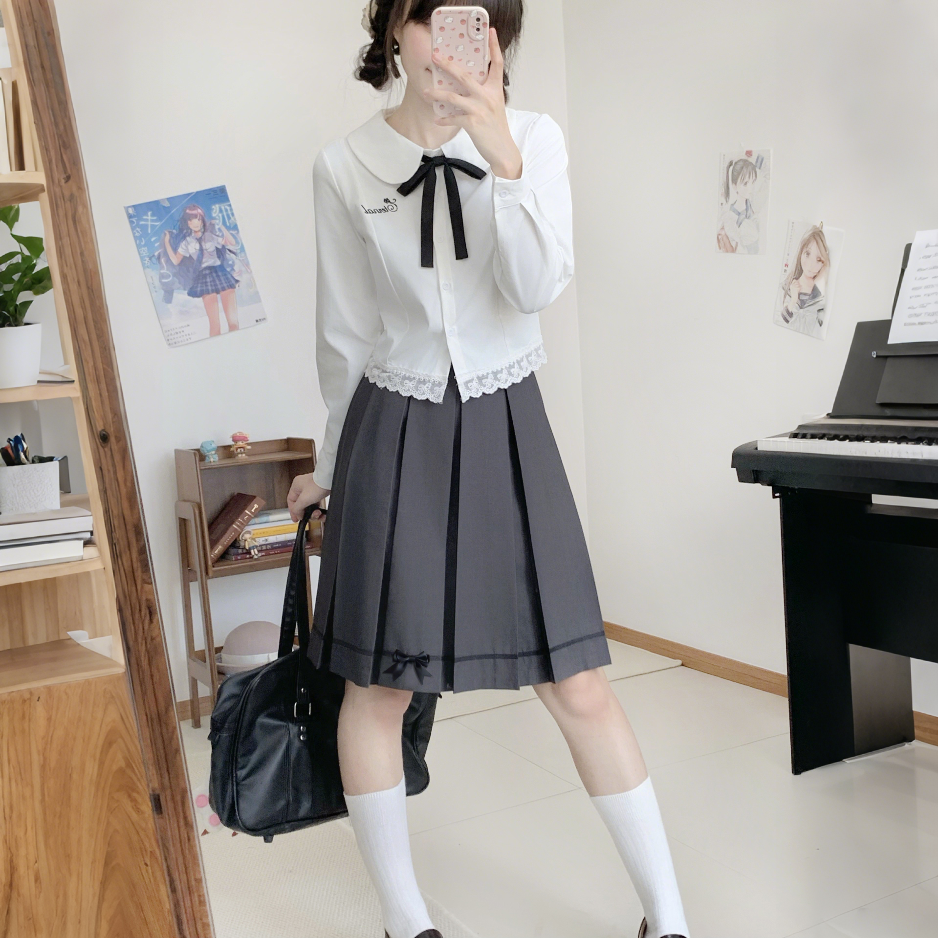 学院风jk西装原创日系校供感优雅制服裙套装女无领深灰小西服外套,淘宝优惠券,粉丝福利购,淘宝优惠卷