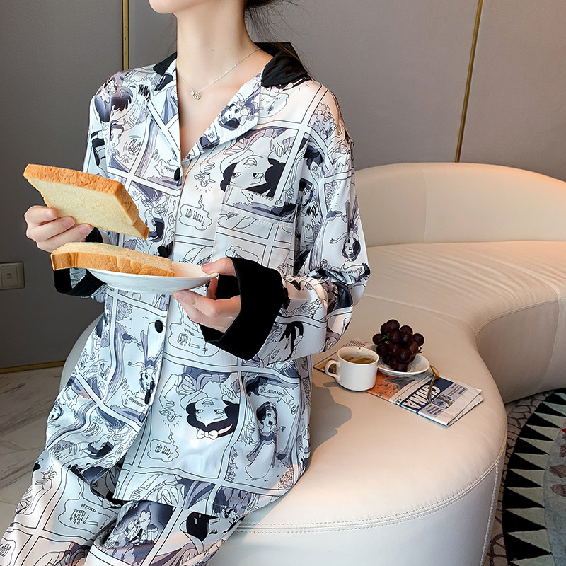 公主冰丝春秋长袖日系卡通ins睡衣 HHHHOME睡衣小铺 君君家居服睡衣/家居服套装