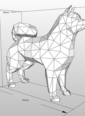 秋田犬狗狗家居装饰纸模