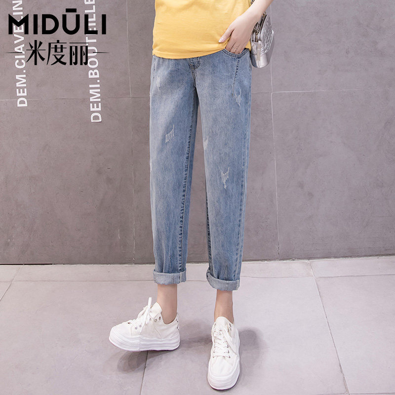 孕妇裤夏季九分打底裤夏外穿牛仔裤 婴格恩母婴孕妇打底裤