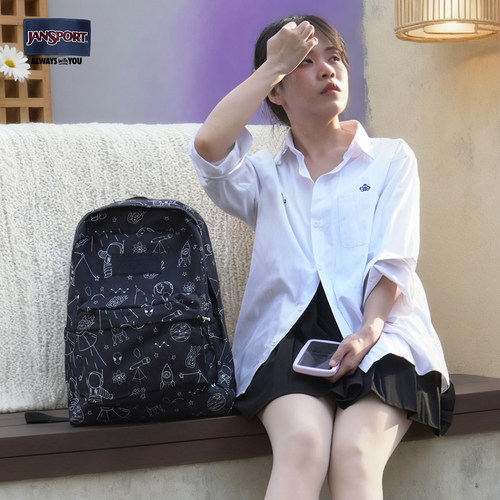 JanSport旗舰店25新星星航天双肩背包轻便旅行学生书包通勤电脑包 - 图0