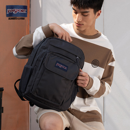 JanSport双肩包大容量学生摄影包电脑包防泼水时尚多口袋书包 - 图1