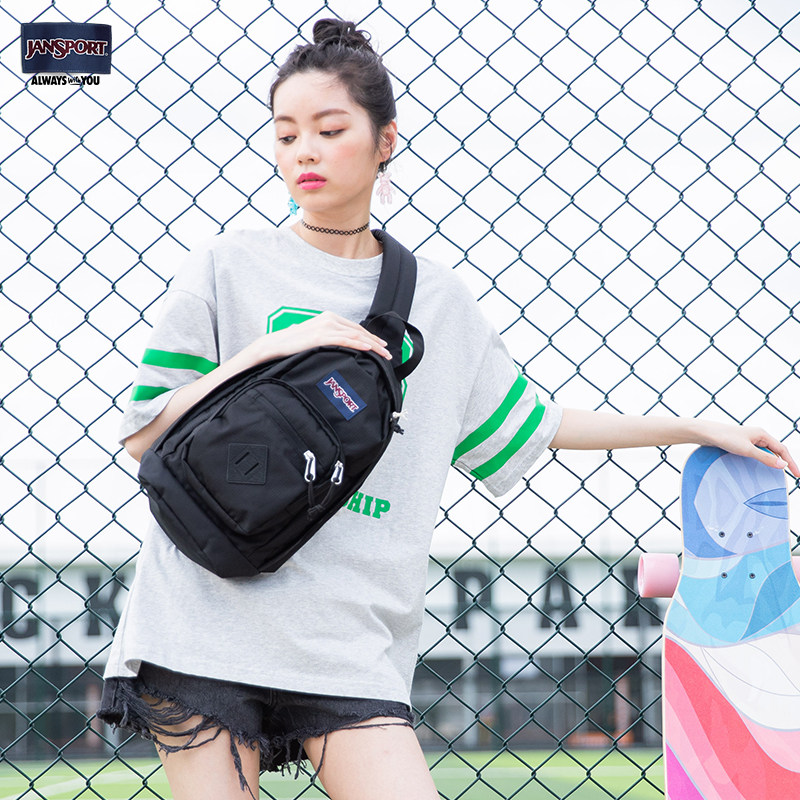 jansport新款骑行滑板胸包斜挎包 jansport男士包袋