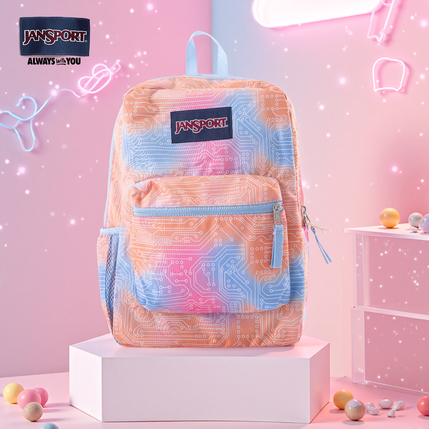 JanSport旗舰店糖果甜芯女学生书包休闲通勤双肩背包AB5 - 图1