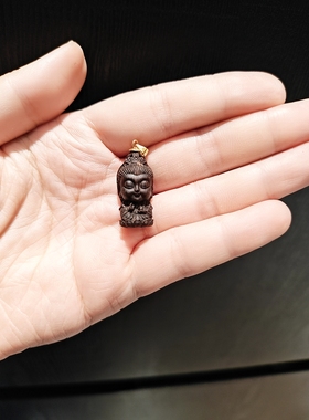 26乘12m小叶紫檀观音配s925纯银扣头吊坠不带链