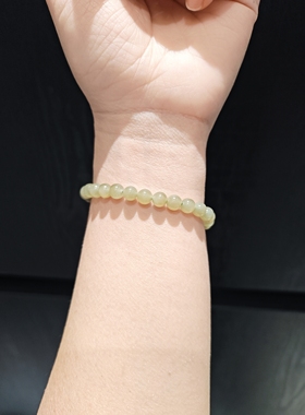 6m和田玉浅晴配无事牌手串手链无黑点品质好