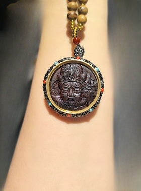 39m超重工檀檀扎基背面可转配6m一线沉配南红玛瑙吊坠项链毛衣链