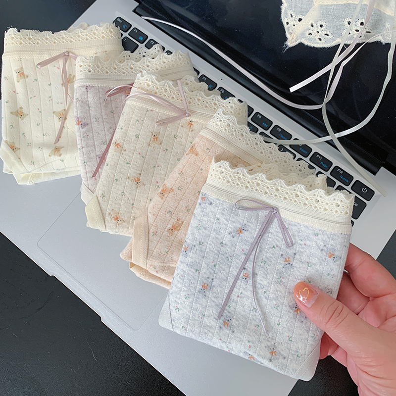 『小熊礼物』加长裆15.5cm内裤女生A类婴儿棉10A抗菌甜美可爱三角,淘宝优惠券,粉丝福利购,淘宝优惠卷