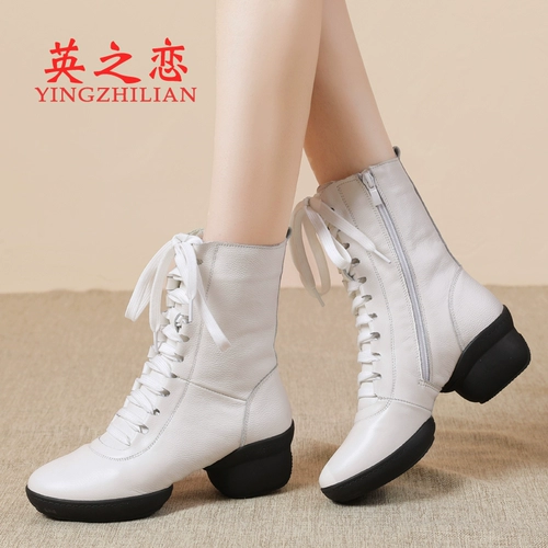 英之恋 Сапоги, туфли, танцующие ботинки, тренд сезона, из натуральной кожи, мягкая подошва