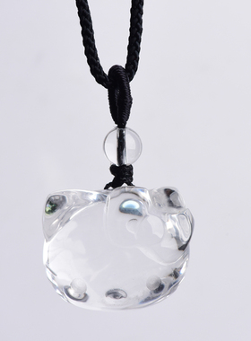 天然透明水晶五星吊坠项链钥匙扣