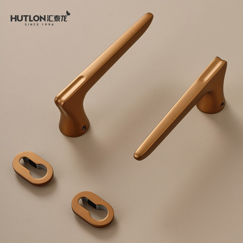 汇泰龙 法式轻奢玫瑰金卧室房门锁家用室内门把手静音分体锁磁吸 - 图3