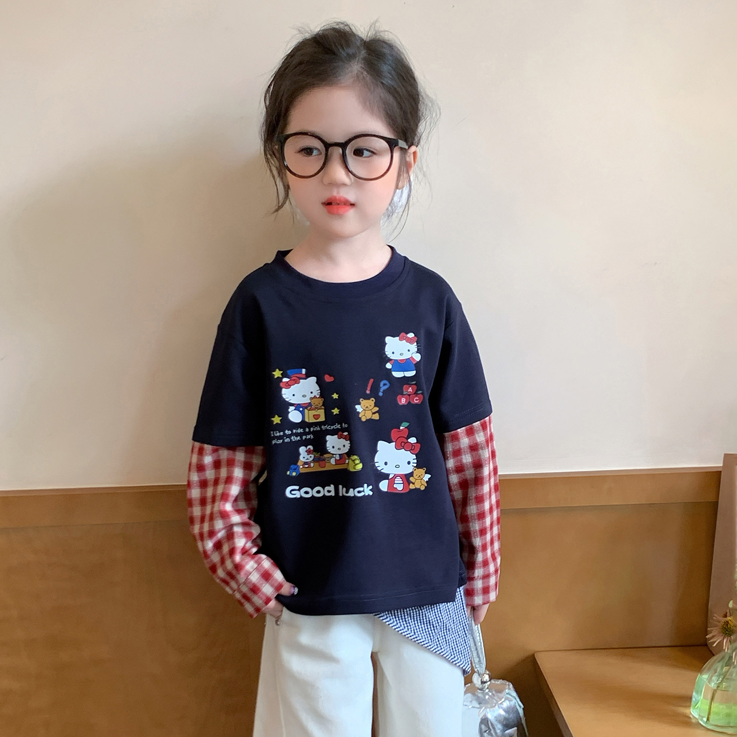 女童长袖t恤2025新款洋气秋季衣服儿童纯棉打底衫女宝宝秋装上衣T - 图3