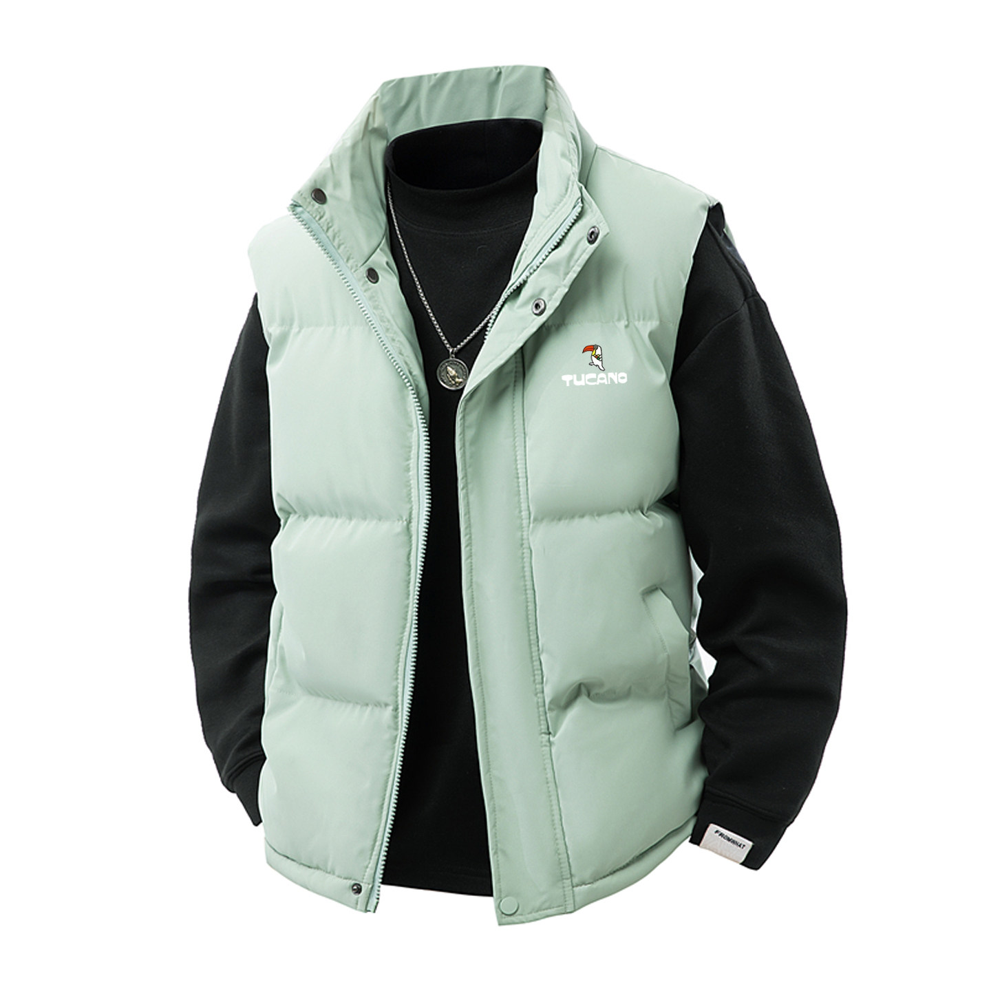 啄木鸟冬季羽绒棉马甲男士大码保暖背心加厚外穿立领坎肩马夹外套 - 图3