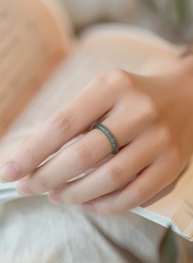 翡翠冰蓝水戒指天然A货情侣对戒