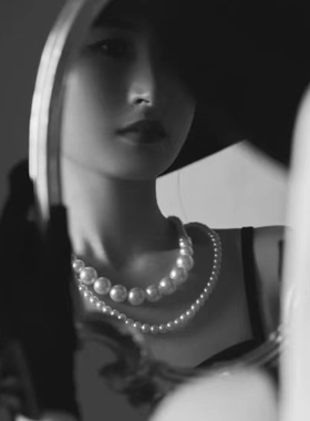 郝本英伦法式婚纱摄影道具影楼复古民国风旗袍拍照造型饰珍珠项链