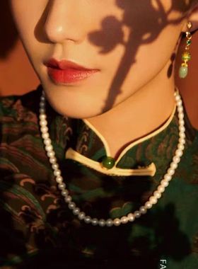 仿珍珠项链旗袍配饰品女