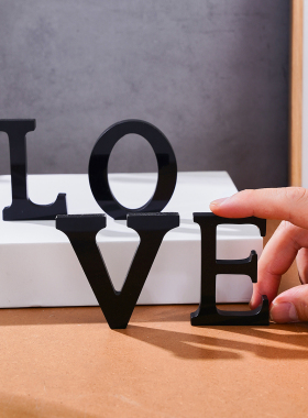 黑色亚克力26个英文字母小摆件 聚会家居装饰 教学授课 创意DIY