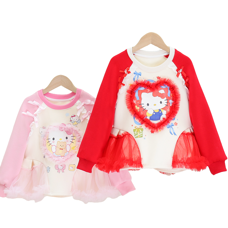 女童加绒卫衣秋冬2025新款T恤儿童公主风长袖外穿上衣 - 图3