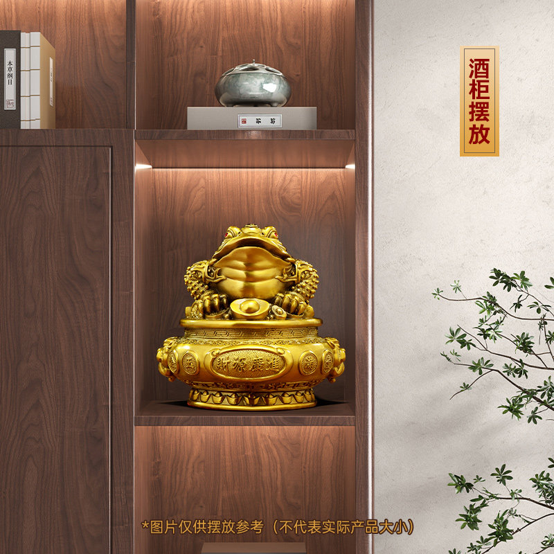 财源广进黄铜金蟾聚宝盆摆件招财客厅办公室蟾蜍装饰店铺开业礼品,淘宝优惠券,粉丝福利购,淘宝优惠卷