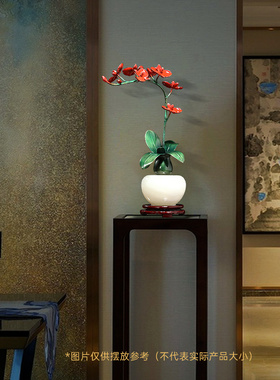 花中君子铜艺兰花客厅大气装饰品