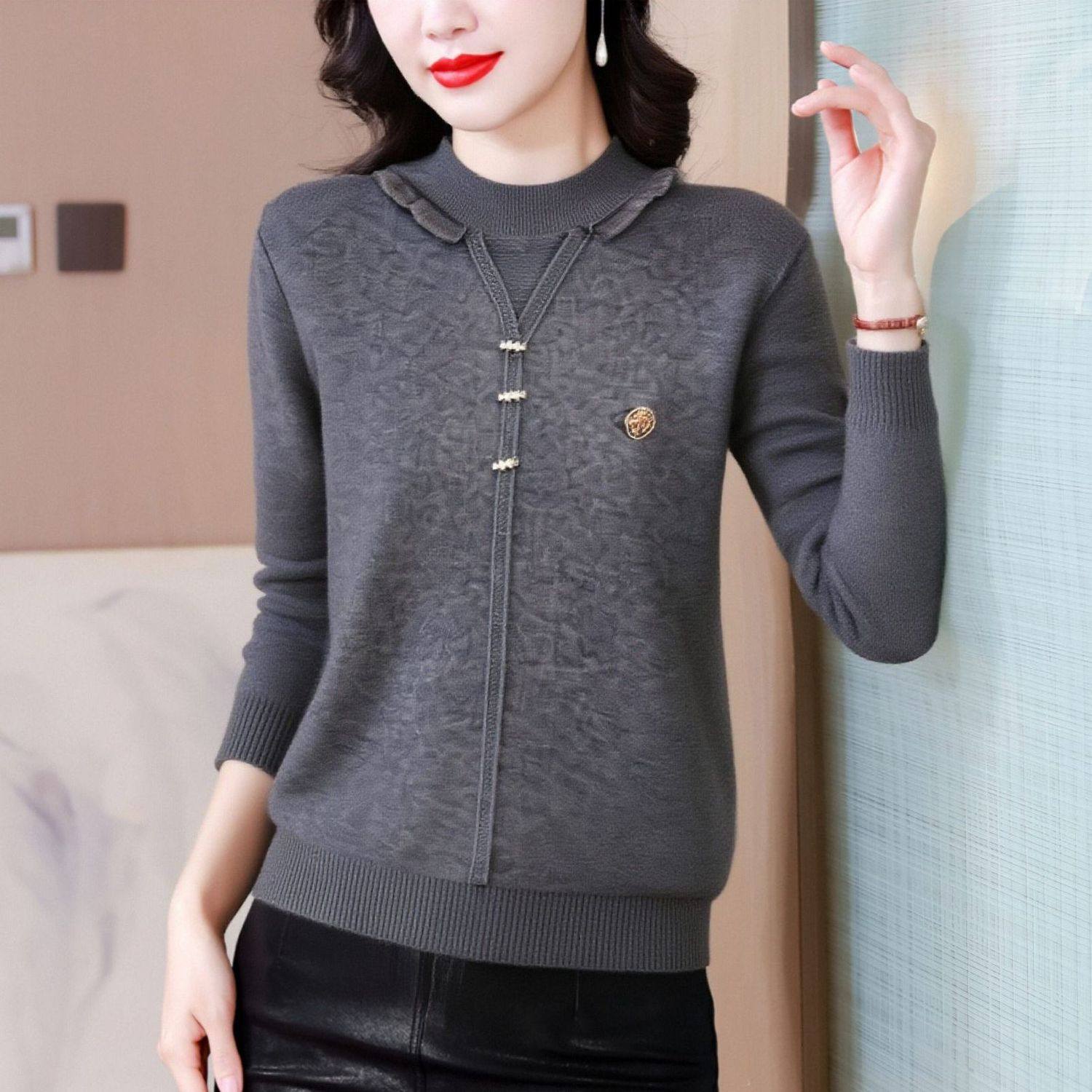 加厚一体绒上衣保暖加绒毛衣外穿新年红色打底衫婚宴礼服紫色内搭,淘宝优惠券,粉丝福利购,淘宝优惠卷