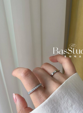 BasStudio 吸睛法宝！独家浪漫闪闪镶钻银色戒指叠戴可水洗不掉色