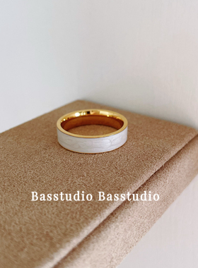 Basstudio韩版气质彩色滴釉钛钢戒指女高级感情侣百搭指环不掉色
