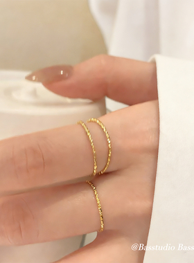 Basstudio不掉色买一送一素圈极细戒指女ins风叠戴食指戒百搭通勤