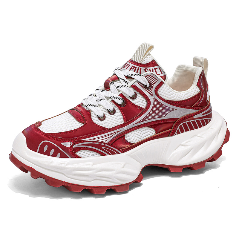 男鞋夏季透气网面新款时尚潮鞋韩版ins个性高级感厚底增高老爹鞋 - 图3