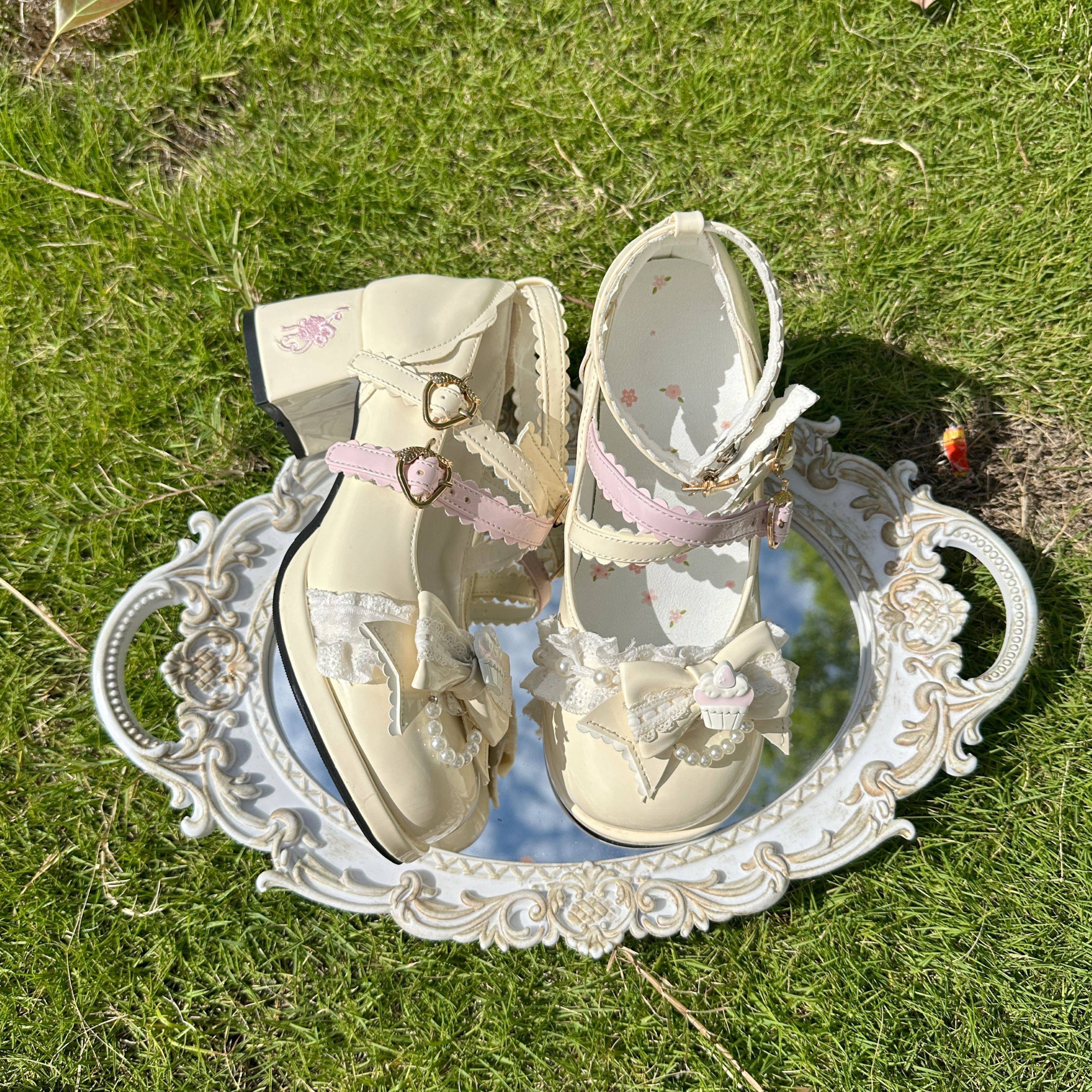 心动小兔原创小蛋糕lo鞋】防水台粗跟刺绣呲甜可爱少女lolita鞋,淘宝优惠券,粉丝福利购,淘宝优惠卷