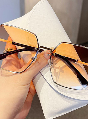 渐变灰大框太阳镜男士多边形金属开车韩版潮海边旅行太阳