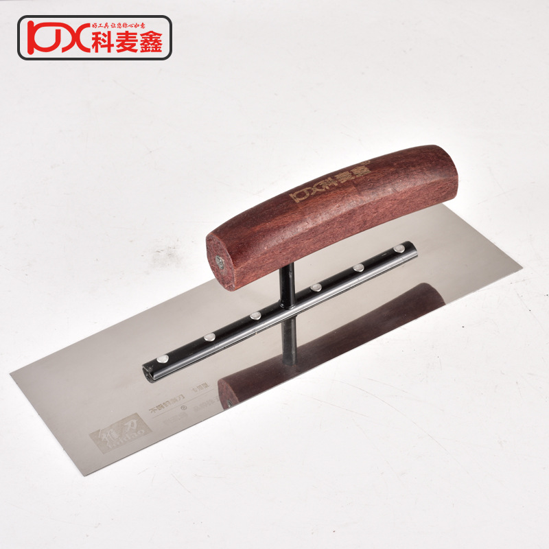 Curved wooden handle stainless steel trowel plasterer iron plate oiler batch wall painting putty trowel plastering knife