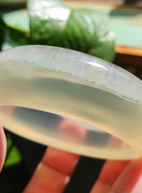 玛瑙印象 纯天然玛瑙水晶共生手镯绿朱砂爆晶镯子 半山半水53包邮