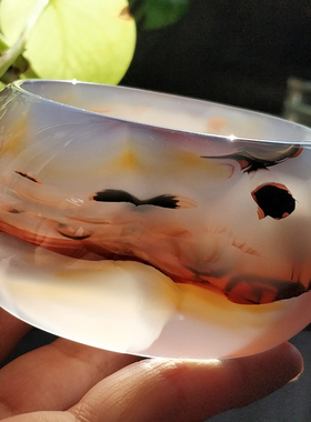 纯天然巴西玛瑙彩云追月手镯