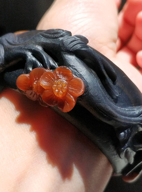 印象直播间高货雕刻重工粉色藤镯