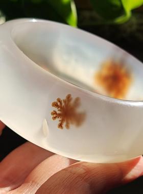 玛瑙雕刻手镯冰清玉洁巴西老料