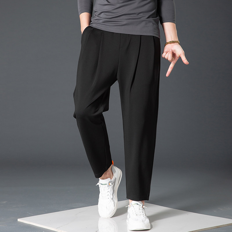 九分休闲裤子男运动裤百搭宽松舒适垂感韩版四季款纯色小脚哈伦裤,淘宝优惠券,粉丝福利购,淘宝优惠卷