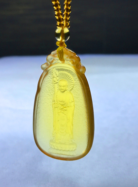 琉璃地藏王佛像吊坠项坠九华山站像地藏菩萨男女项链挂件随身结缘