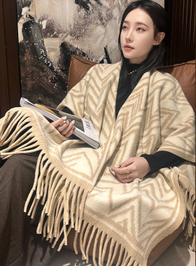 Softopia2026【顶奢】秋冬季新款围巾女长款保暖两用披肩百搭围脖