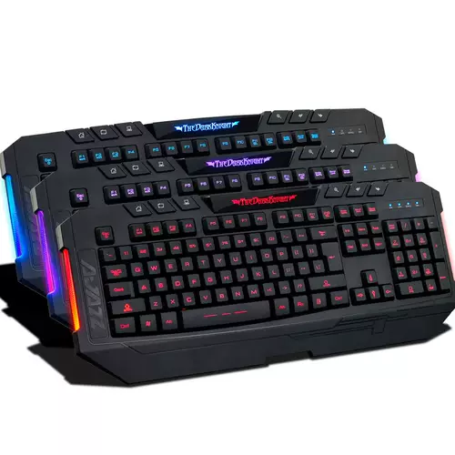 Black Jue Dark Knight Three -Color Bearlight Клавиатура Проводная клавиатура USB -клавиатура Мультимедийная подсветка клавиатура