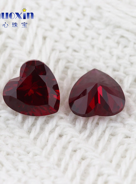 心形8#红刚玉合成培育红宝石裸石